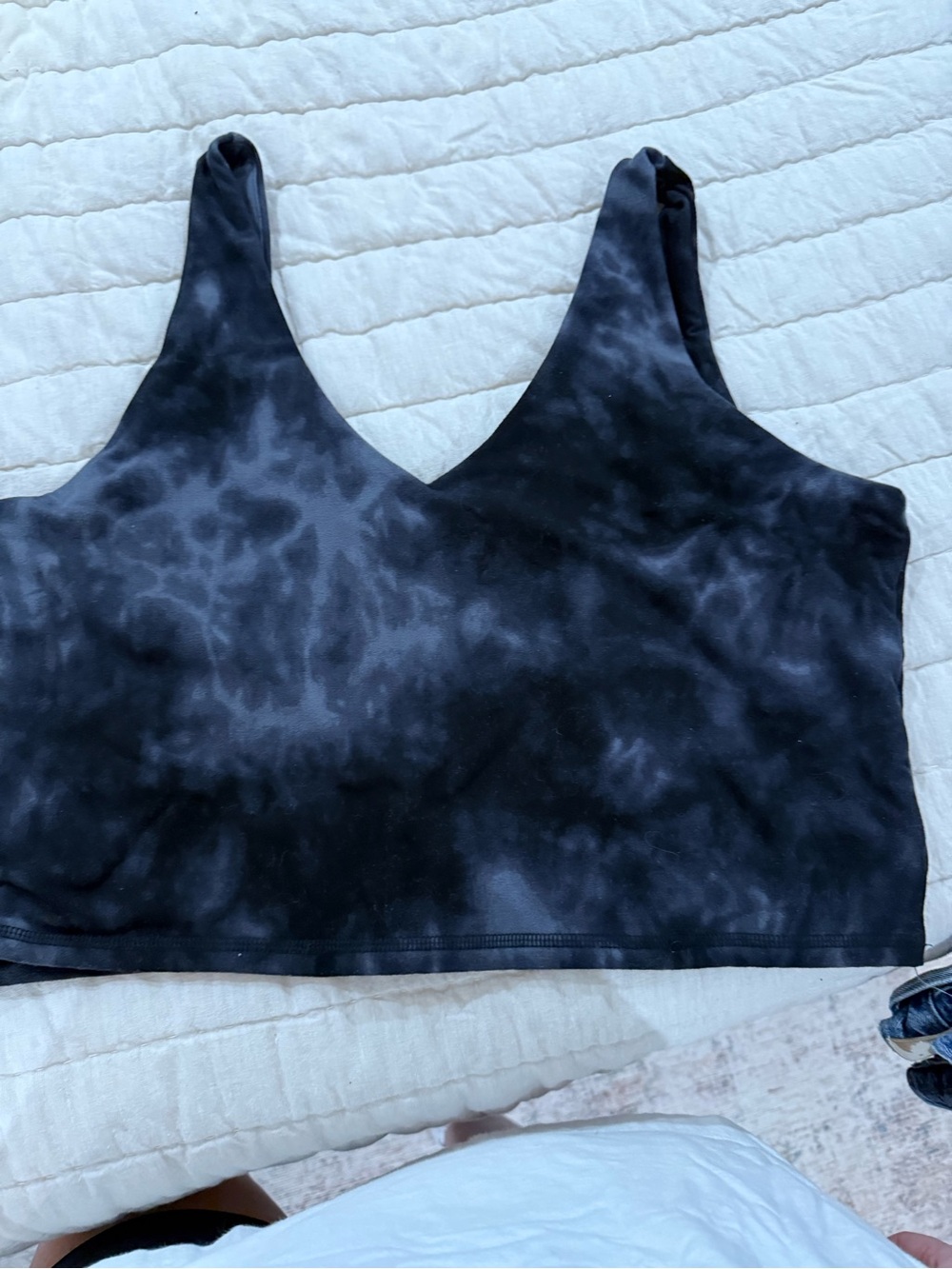 Abercrombie & Fitch Black Tie-Dye V-Neck Crop Camisole